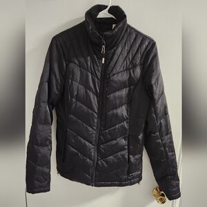 Eddie Bauer Ladies Goose Down Black Quilted Jacket, Size S